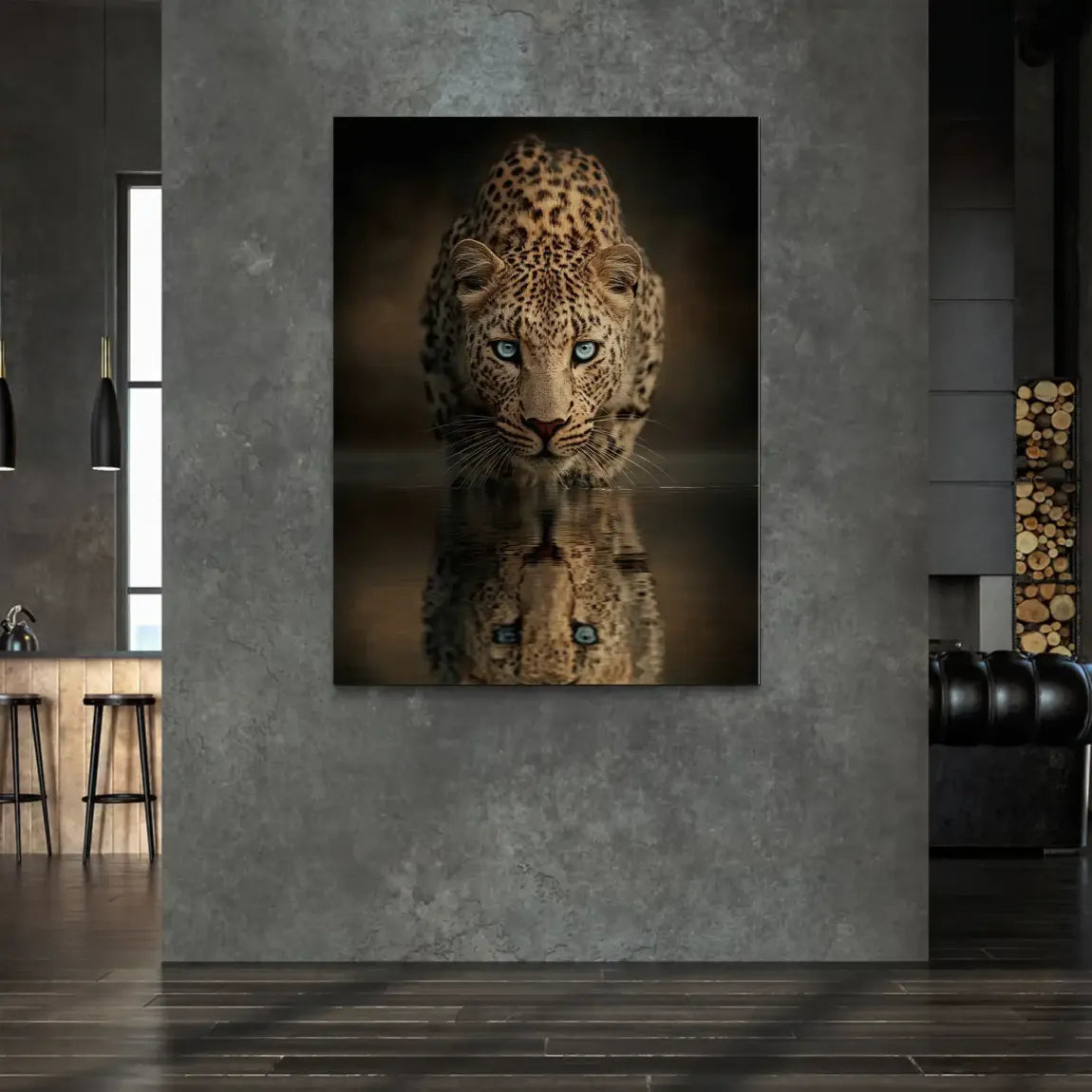 Silent Leopard Alu Gebürstet Bild