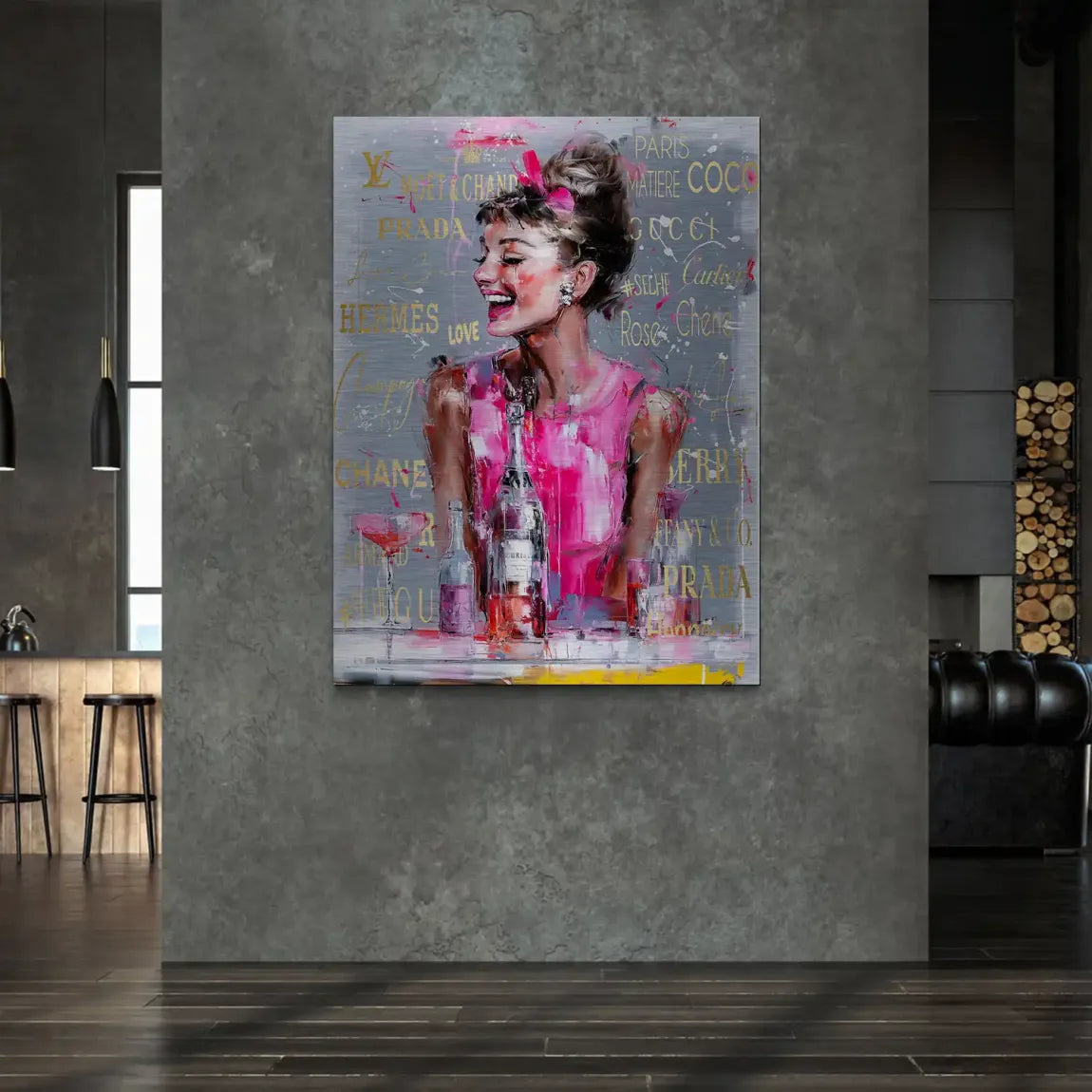 Audrey Pop Couture Alu Gebürstet Bild