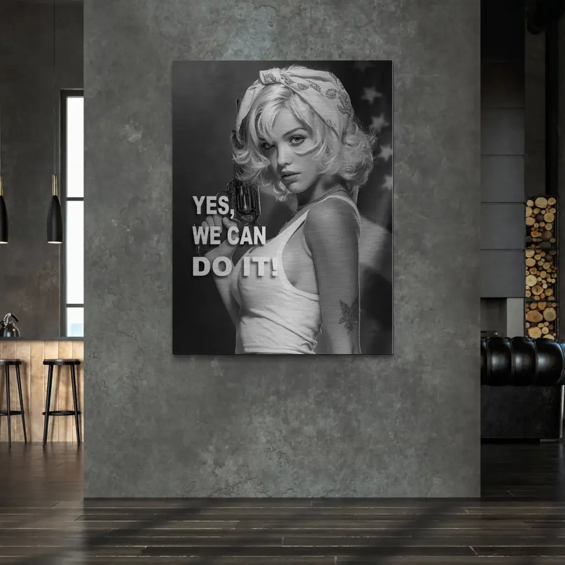 Yes we can Alu Gebürstet Bild