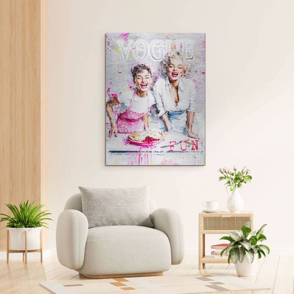 Audrey Marilyn Vogue Aluminiumbild gebürstet