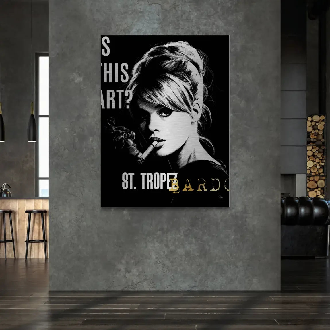 Brigitte Bardot Smoke Alu Gebürstet Bild