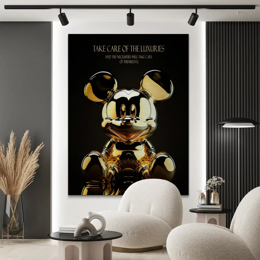 Micky Gold Pop Art Alu Gebürstet INGALERIE