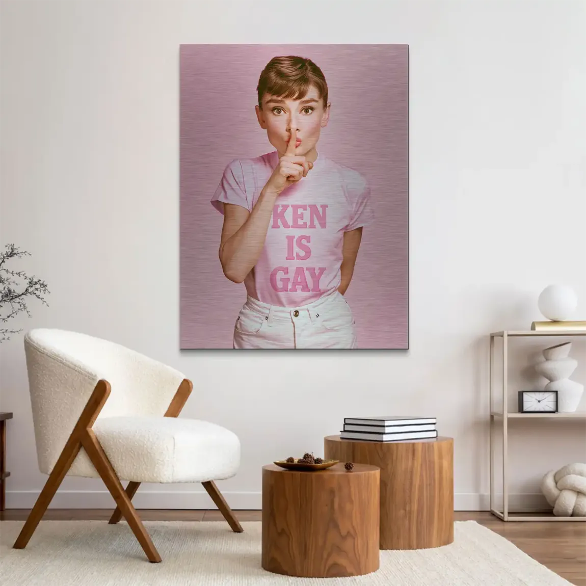 Audrey Hepburn Ken is Gay Aluminiumbild gebürstet