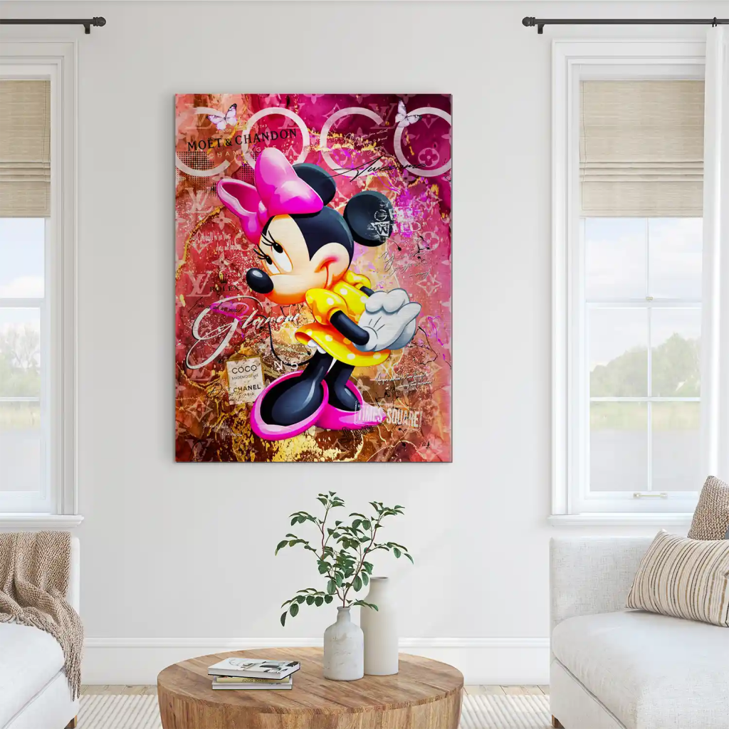 Minnie Maus Moet Pop Art Alu Gebürstet INGALERIE