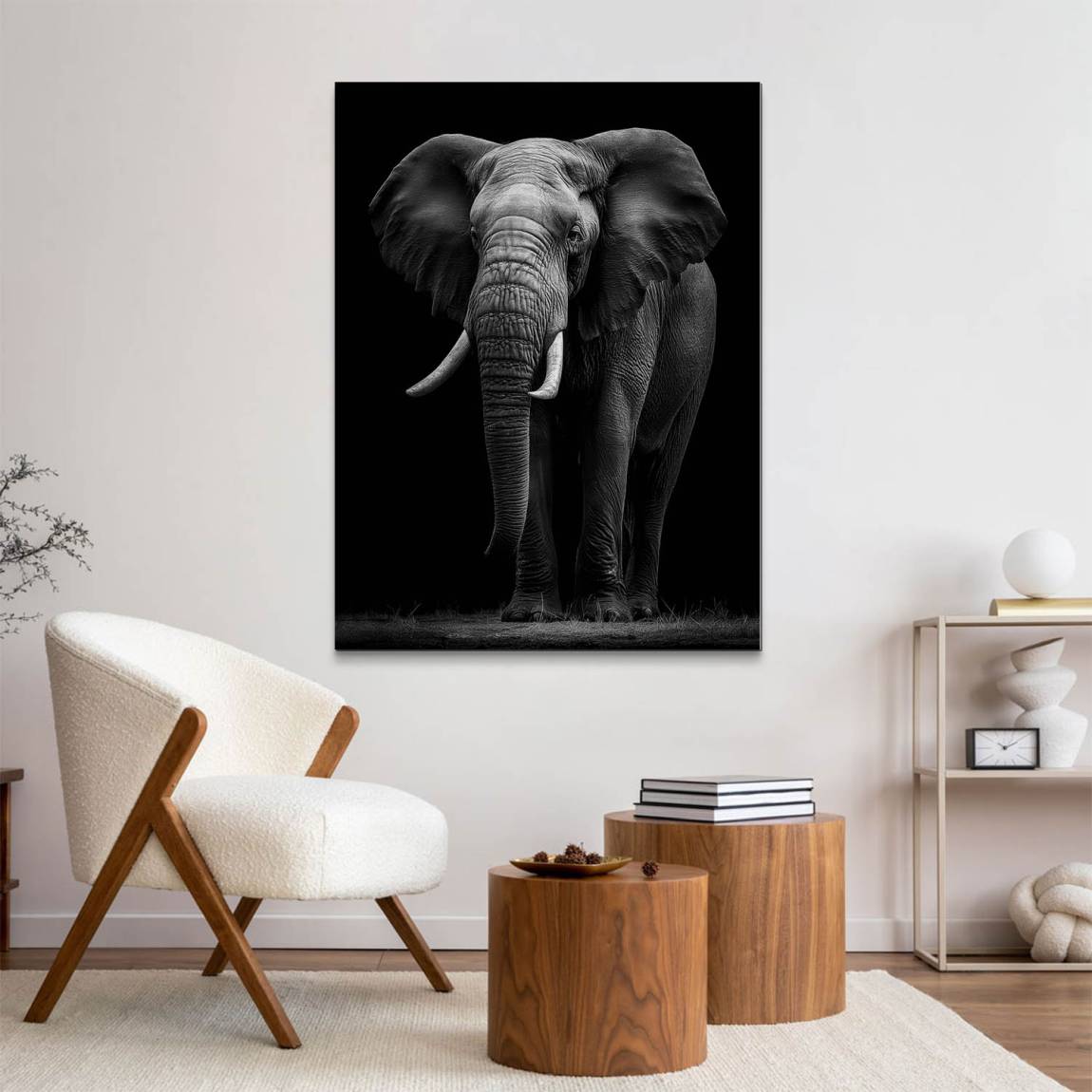 Black Elefant Aluminiumbild gebürstet