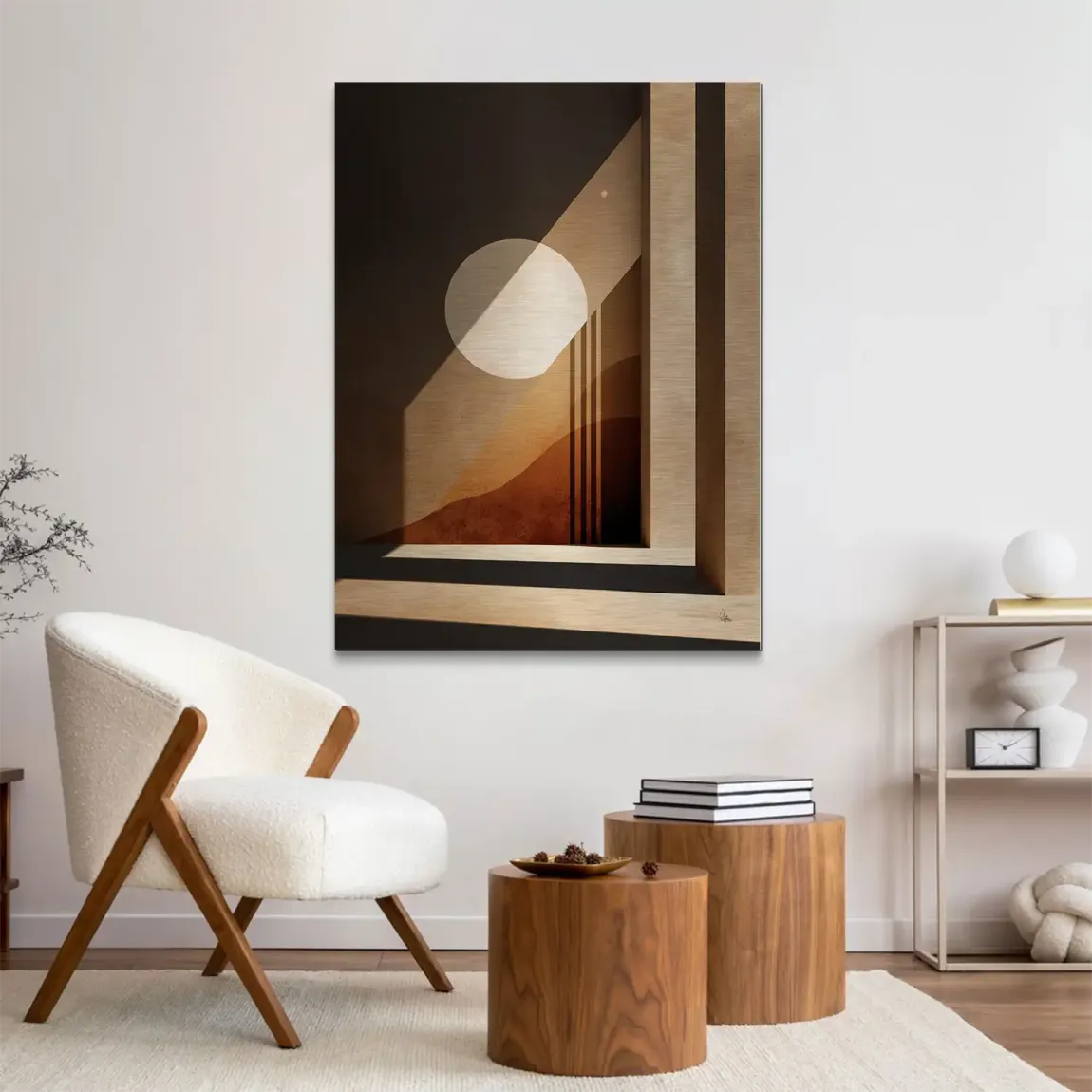 Sonnenbogen Architektur Aluminiumbild gebürstet