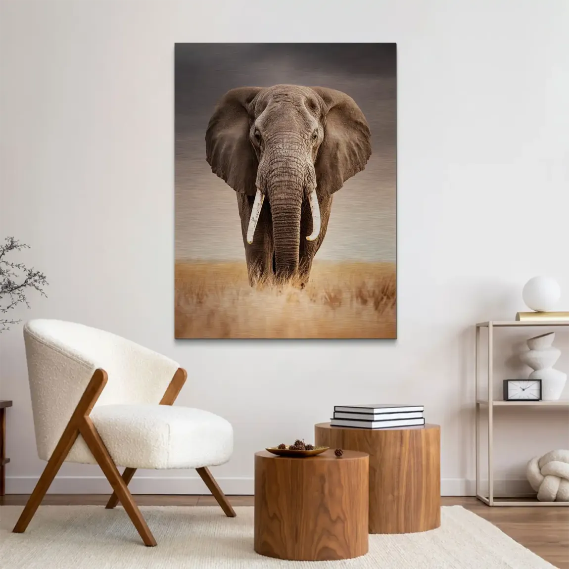 Savanne Elefant Aluminiumbild gebürstet