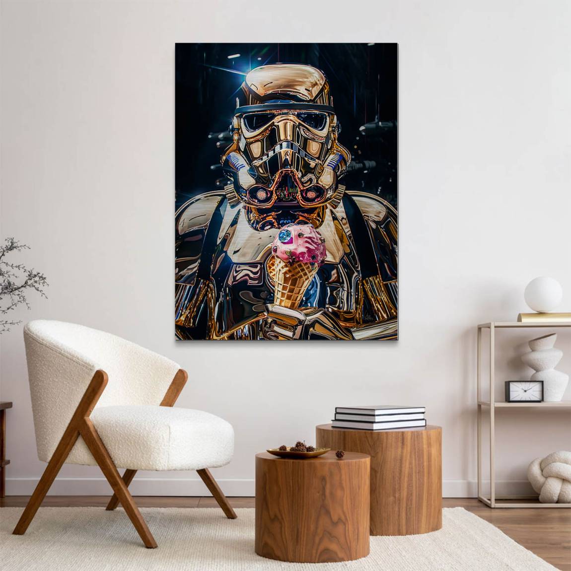 Stormtrooper Gold Aluminiumbild gebürstet