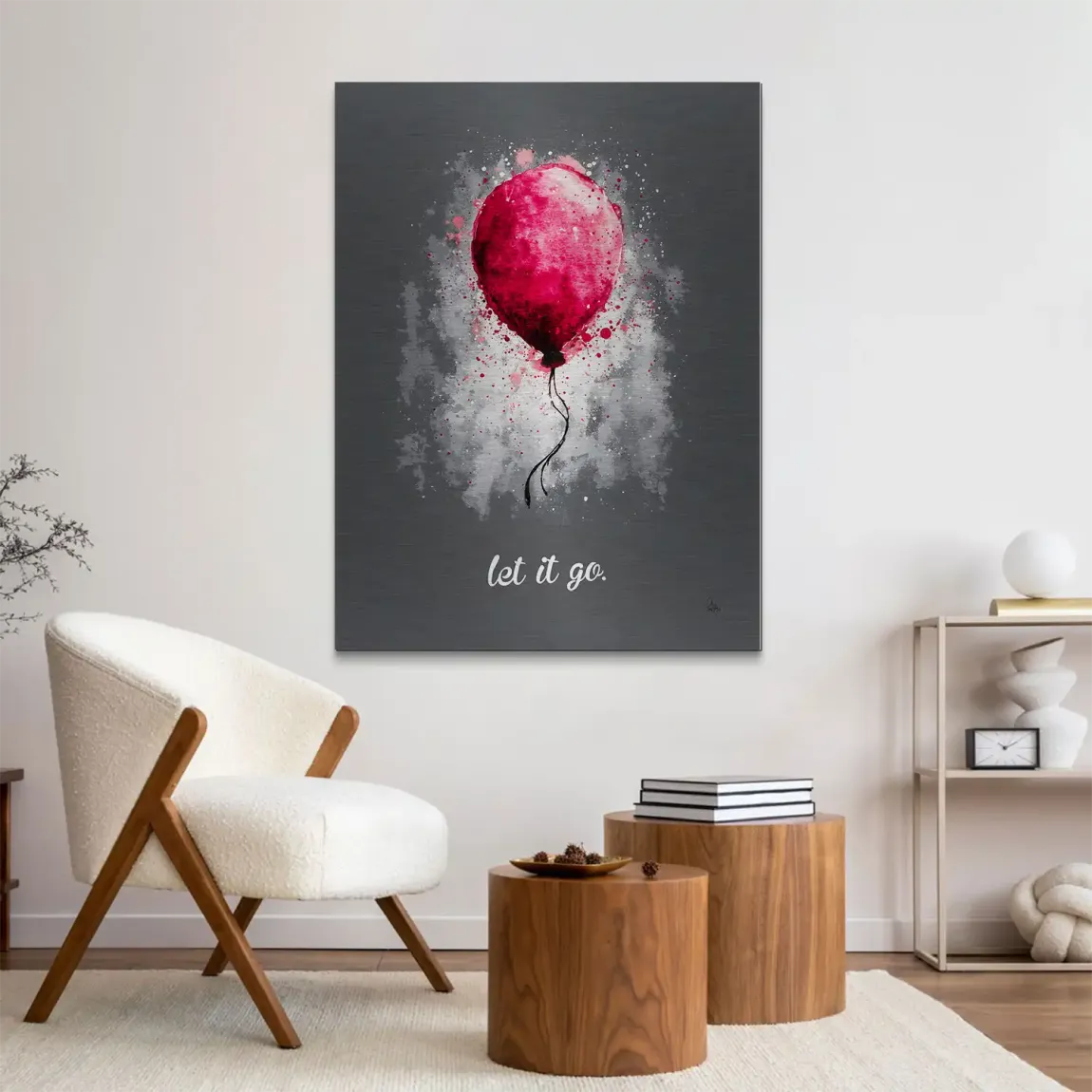 Let it go Ballon Aluminiumbild gebürstet