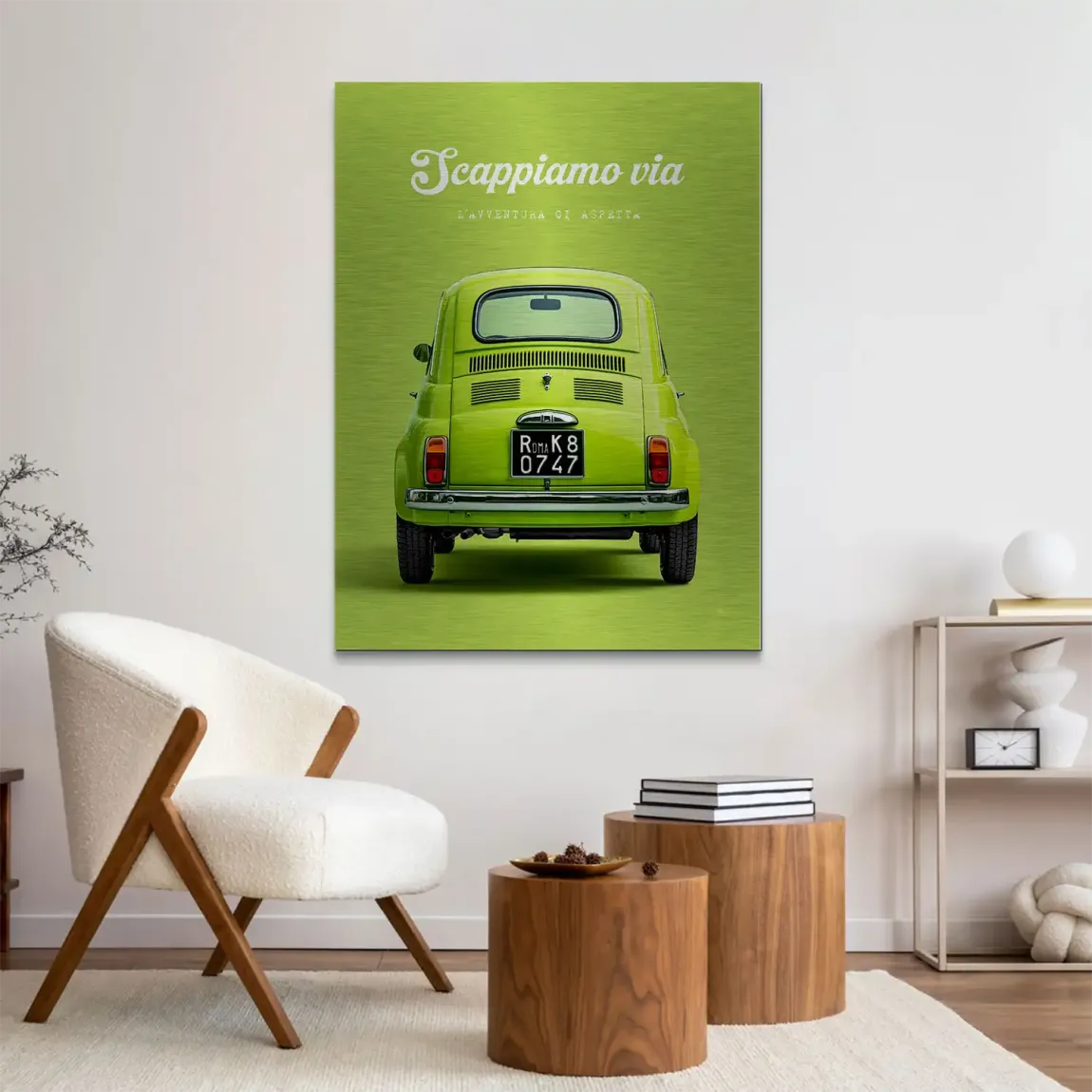 Fiat 500 Italia Aluminiumbild gebürstet