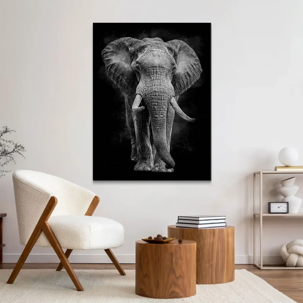 Elefant Noir Aluminiumbild gebürstet