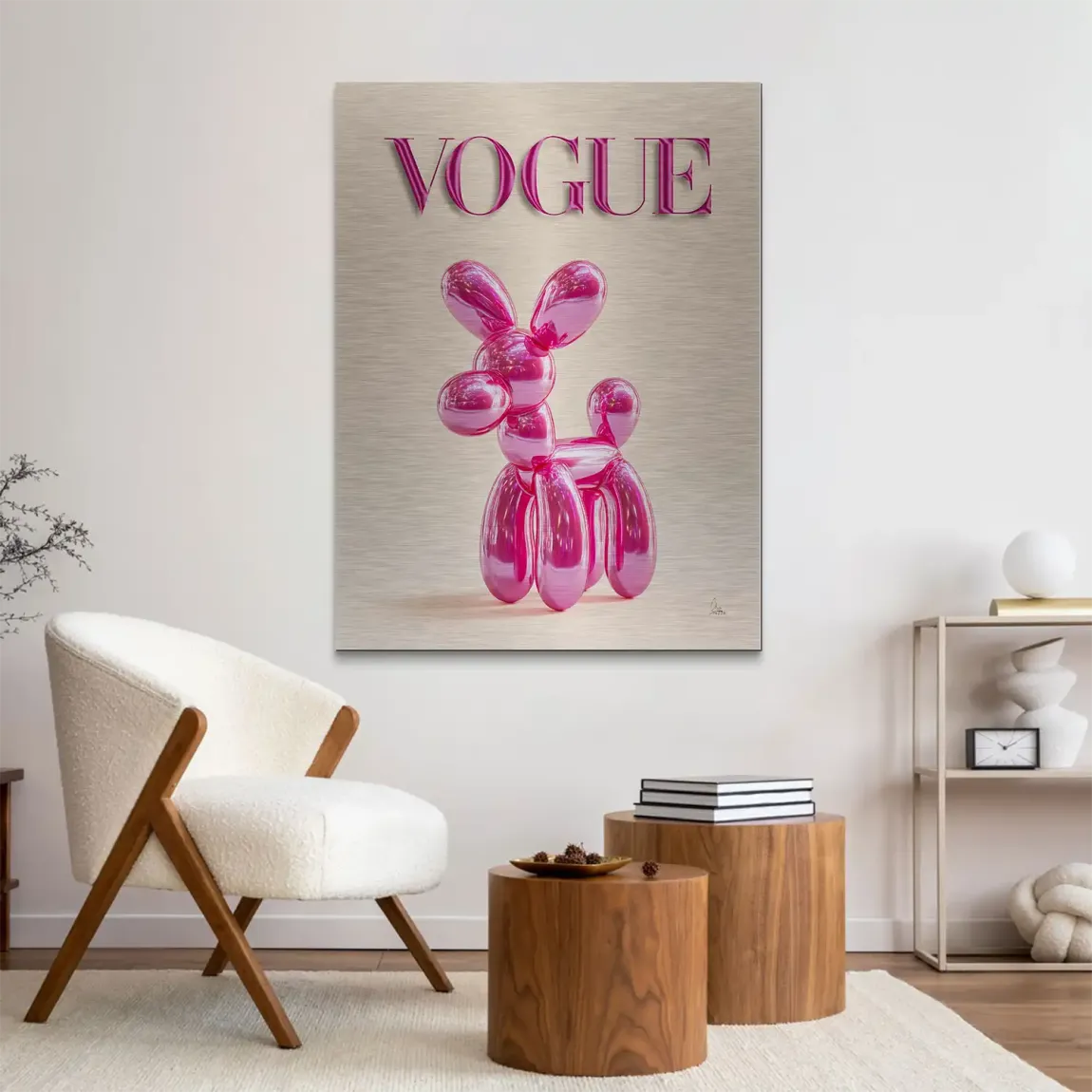 Vogue Hund Aluminiumbild gebürstet