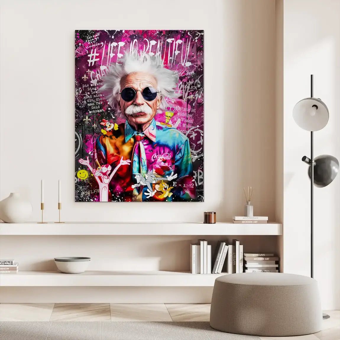 Einstein Pop Art Aludibond Gebürstet INGALERIE