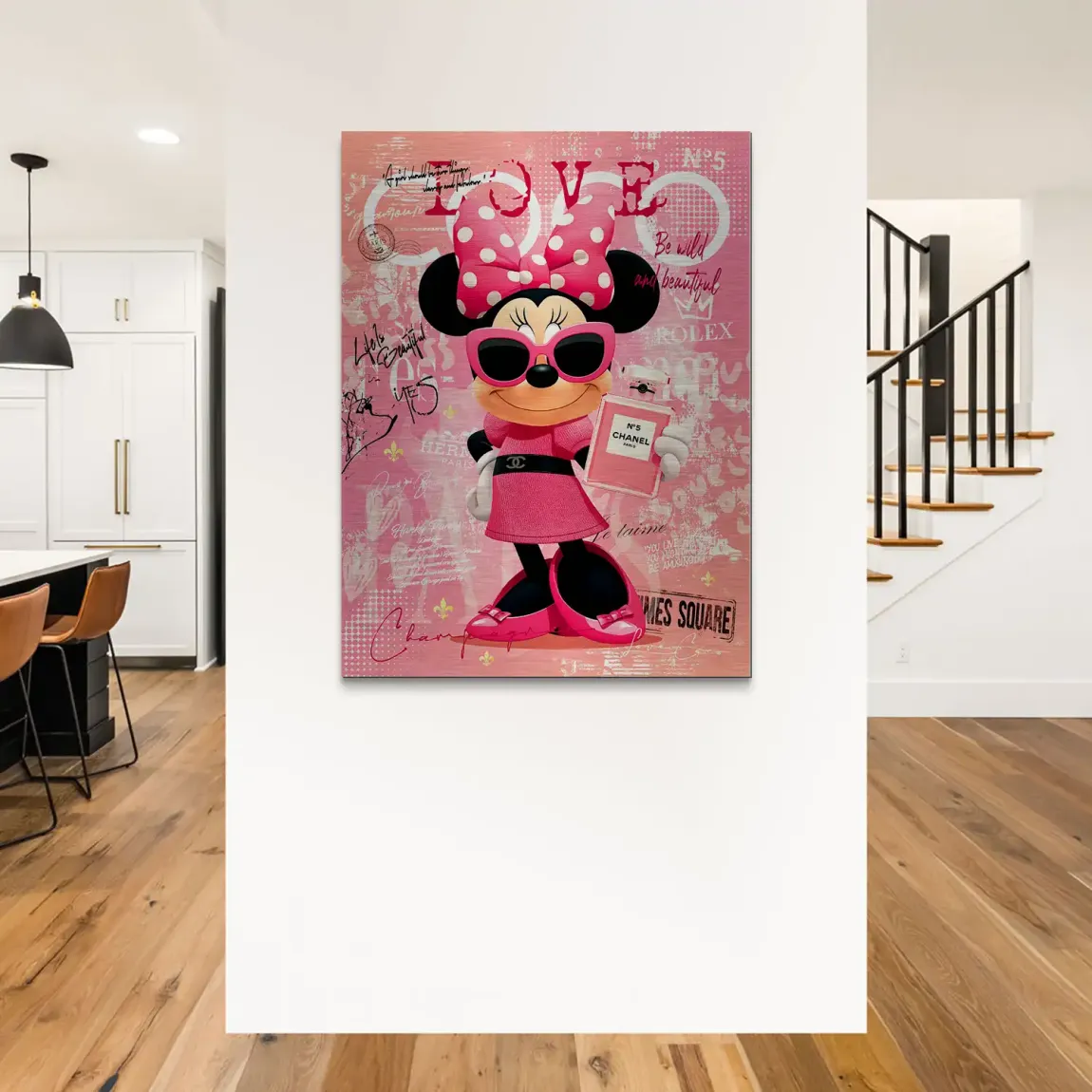 Minnie Maus Love Coco Aluminiumbild gebürstet