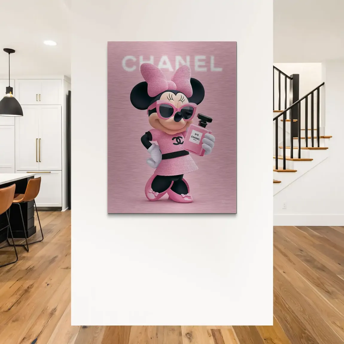 Minnie Rosé Chic Aluminiumbild gebürstet