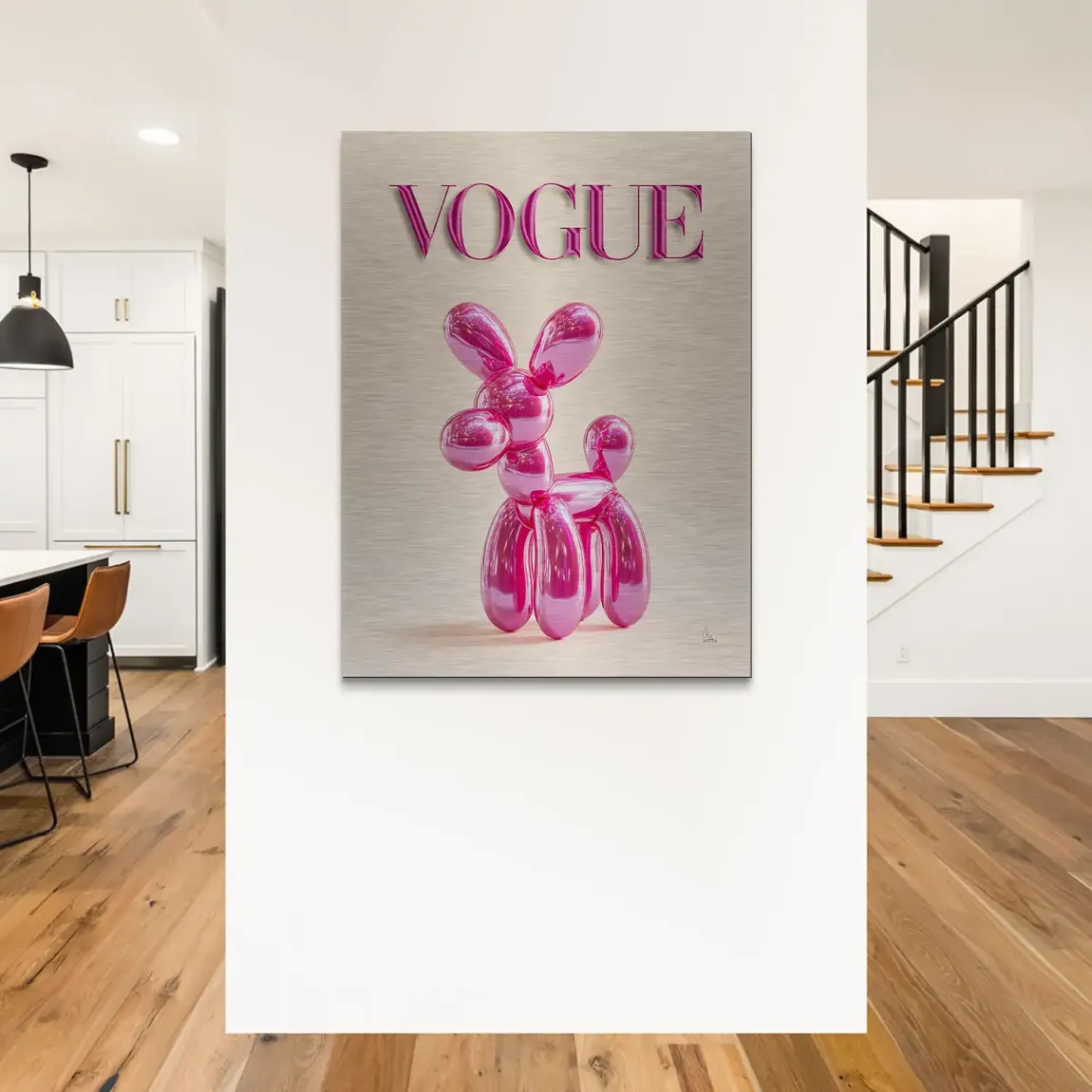 Vogue Hund Aluminiumbild gebürstet