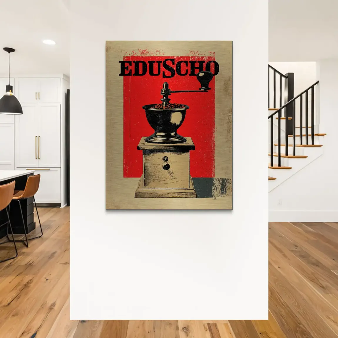 Eduscho Kaffeemühle Aluminiumbild gebürstet