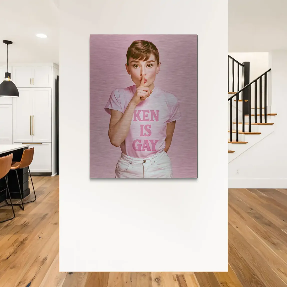 Audrey Hepburn Ken is Gay Aluminiumbild gebürstet