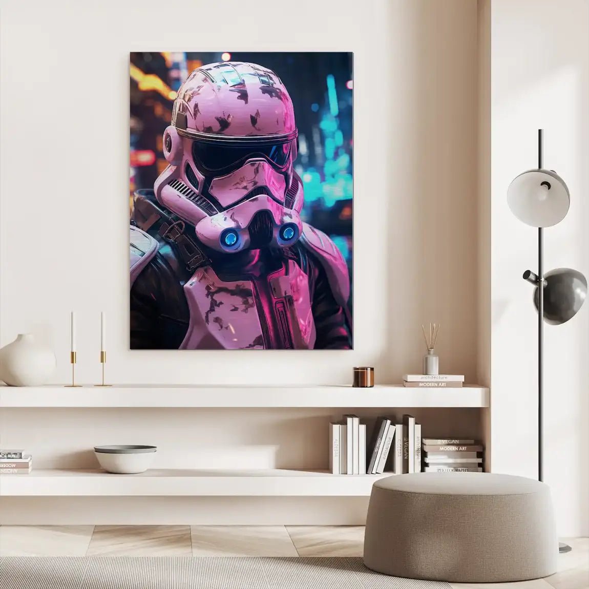 Stormtrooper Neon Style Aludibond Gebürstet INGALERIE