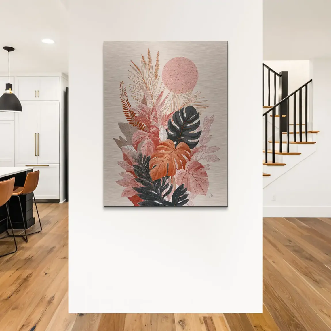 Terracotta Leaves Harmony Alu Gebürstet Bild