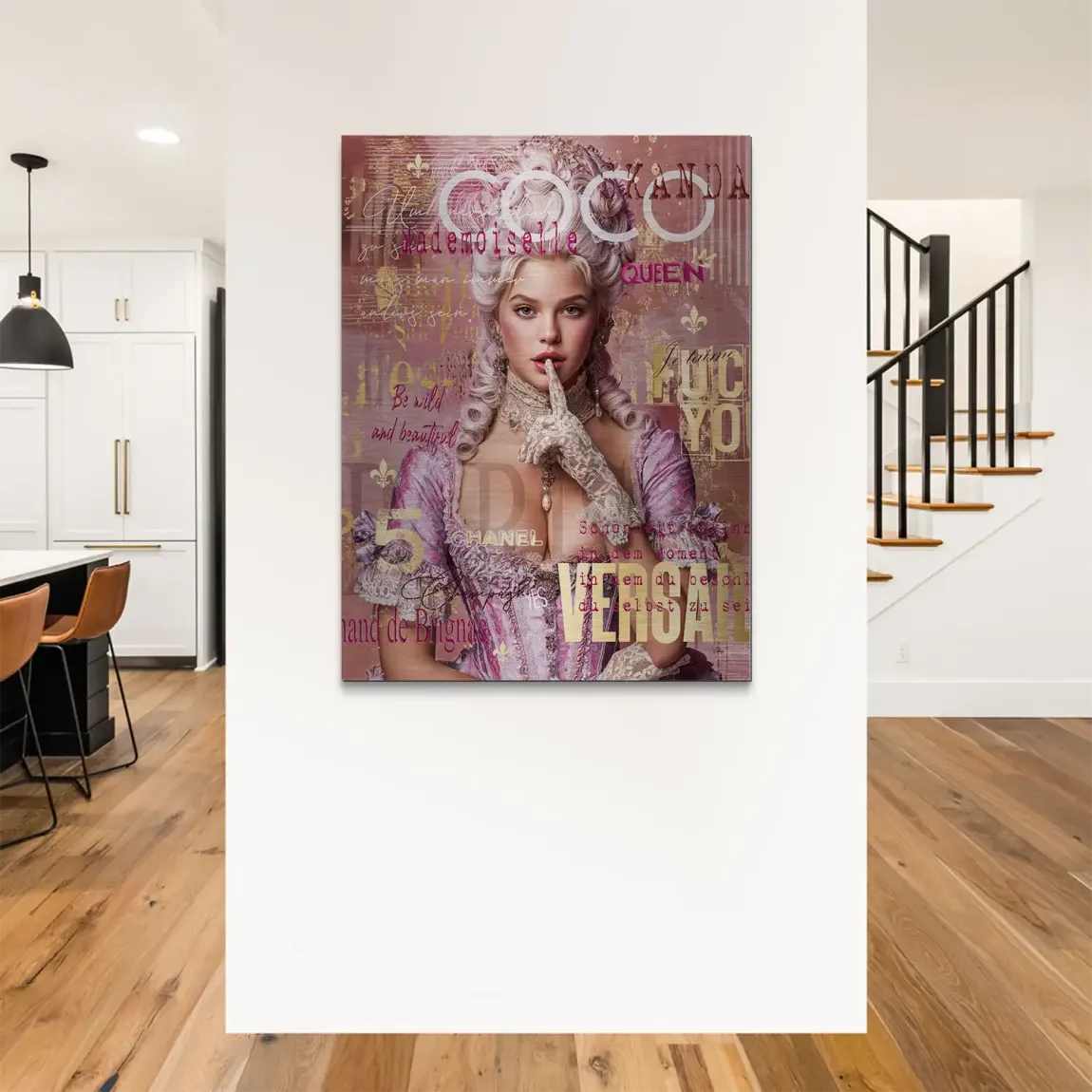 Marie Antoinette Popart Alu Gebürstet Bild