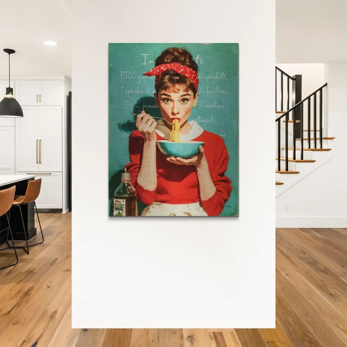 Audrey Hepburn Pasta Moments Alu Gebürstet Bild