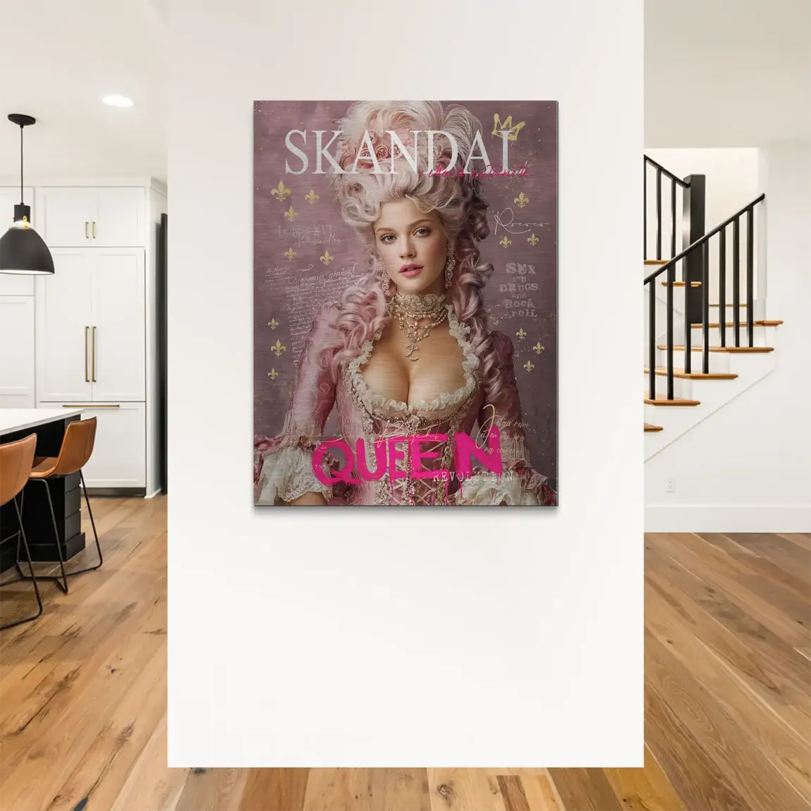 Marie Antoinette Skandal Pop Art Alu Gebürstet Bild