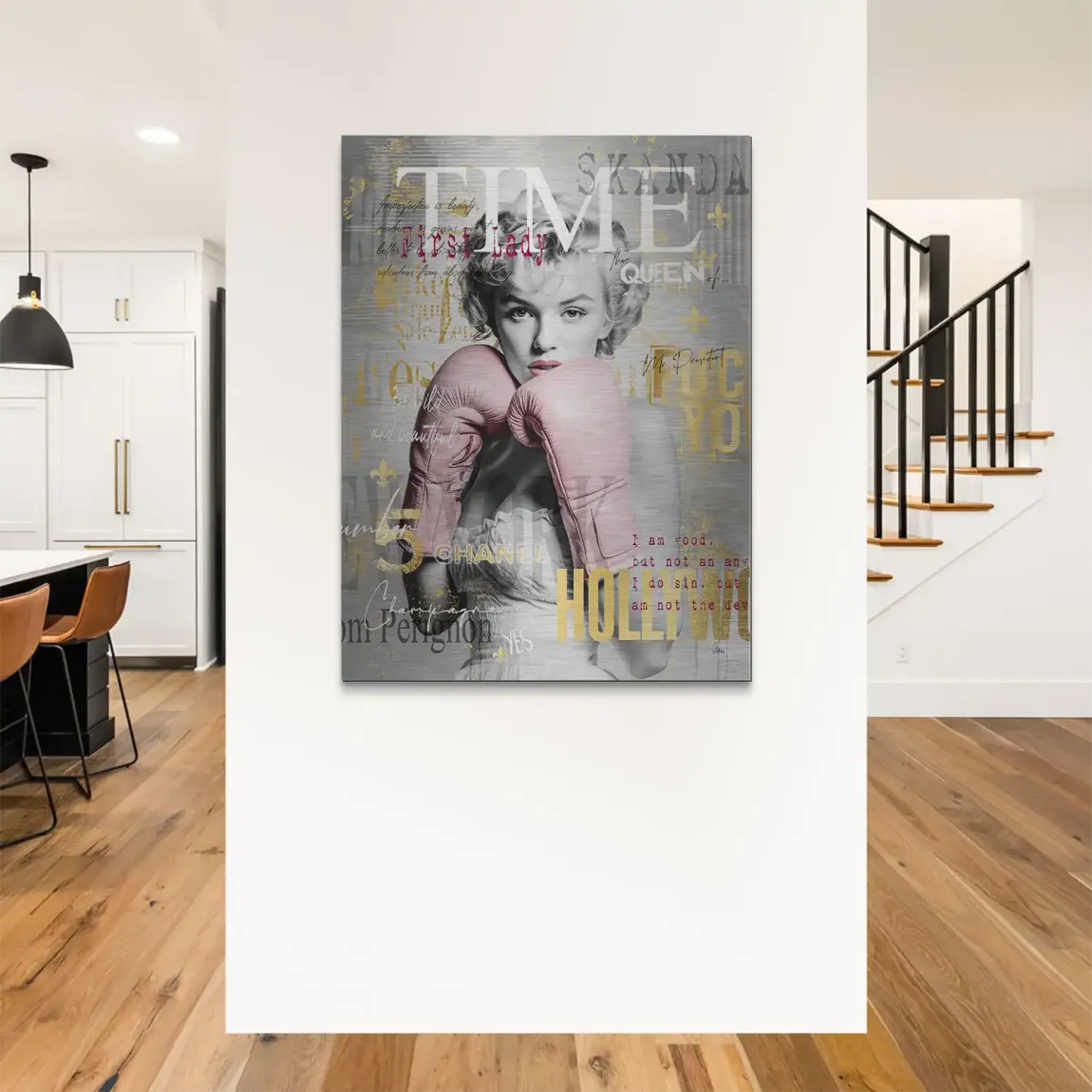 Marilyn Monroe Champ Pop Art Alu Gebürstet Bild