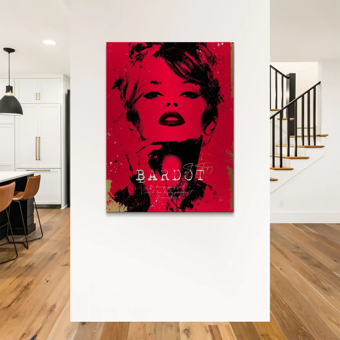 Brigitte Bardot Red Art Alu Gebürstet Bild