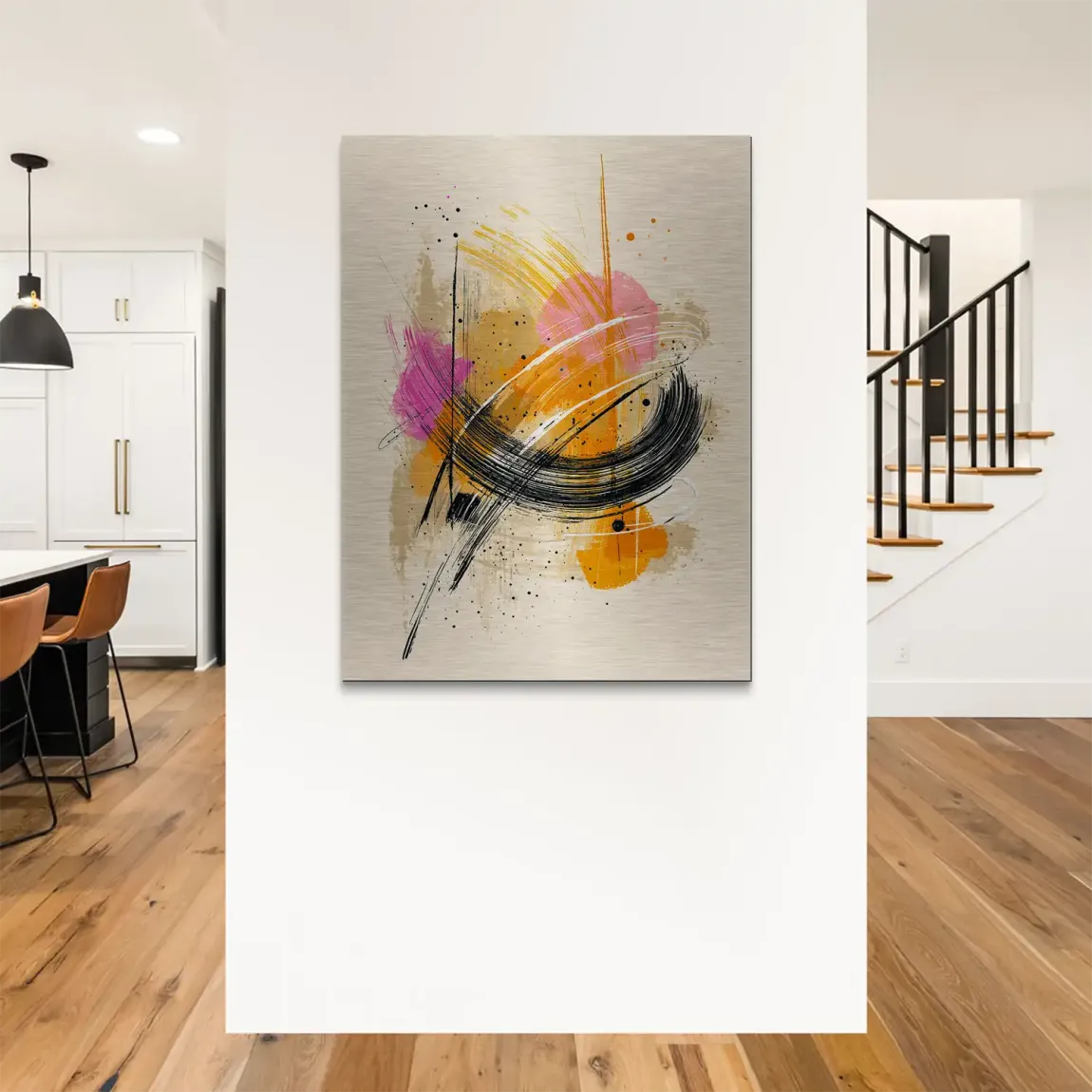 Modern Energie Abstrakt Alu Gebürstet Bild