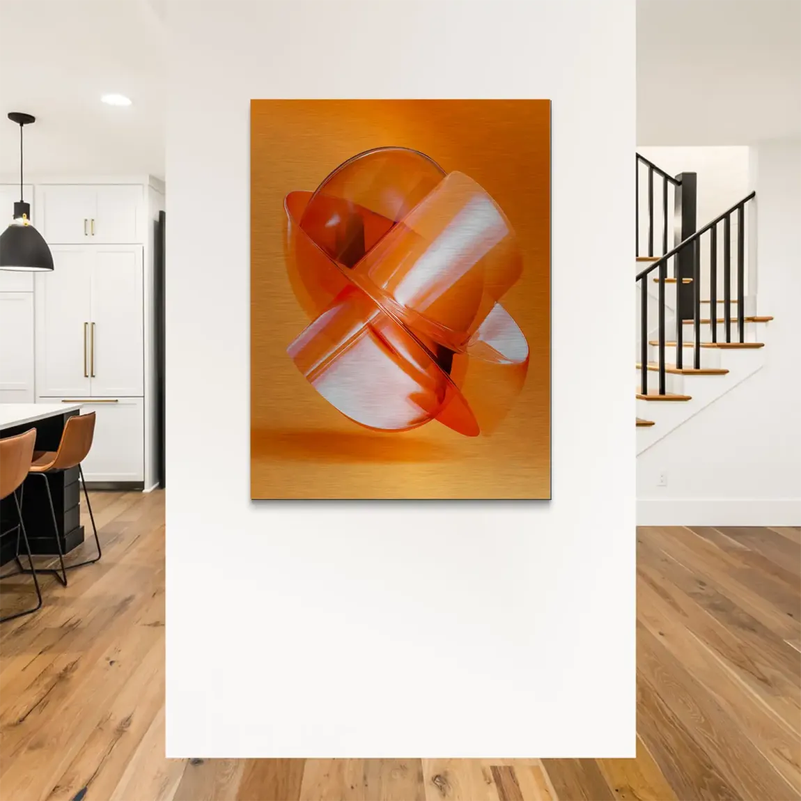 Orange Amber Abstrakt Alu Gebürstet Bild