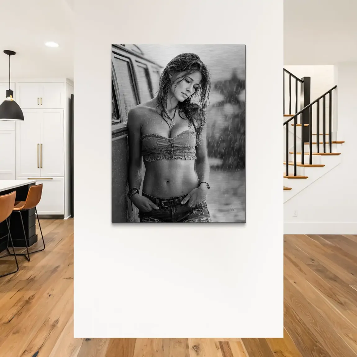 Summer Rain Alu Gebürstet Bild