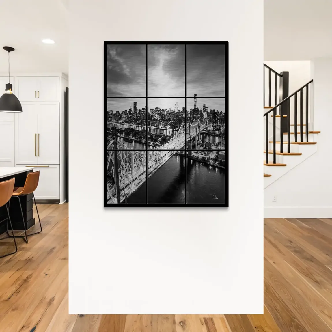 Bridge Lights New York Alu Gebürstet Bild