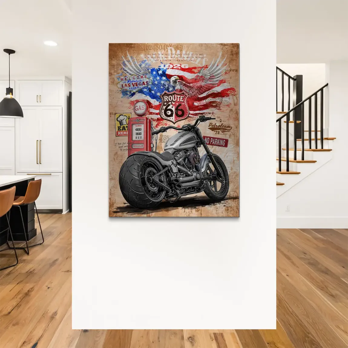 Harley Route 66 Alu Gebürstet Bild