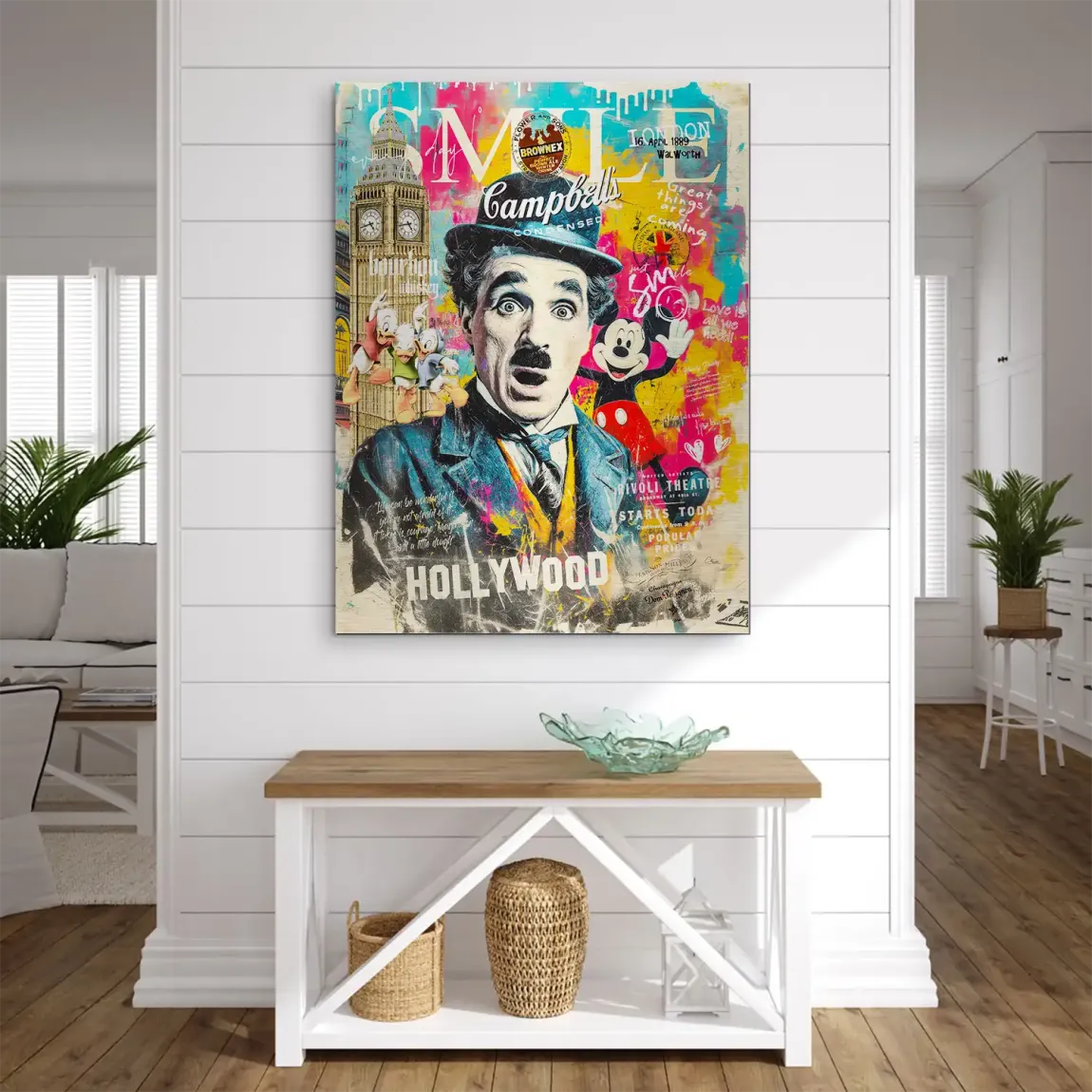 Smile Charlie & Micky Pop Art Aludibond Gebürstet INGALERIE