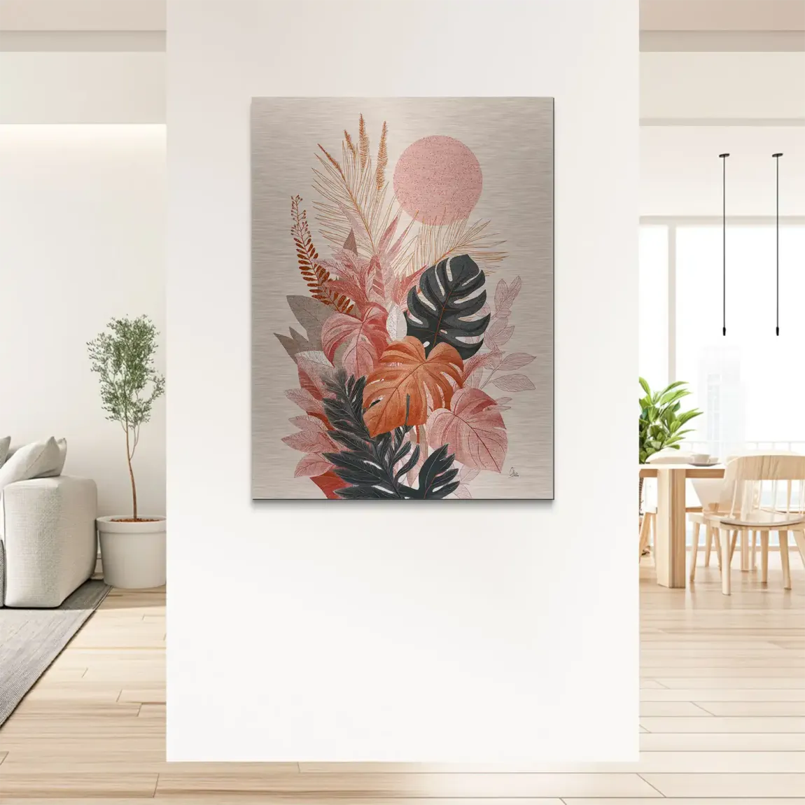 Terracotta Leaves Harmony Alu Gebürstet Bild