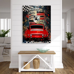Porsche 911 Abstrakt Style Alu Gebürstet Bild