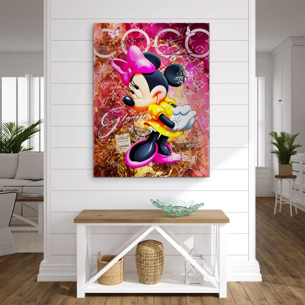 Minnie Maus Moet Pop Art Alu Gebürstet INGALERIE