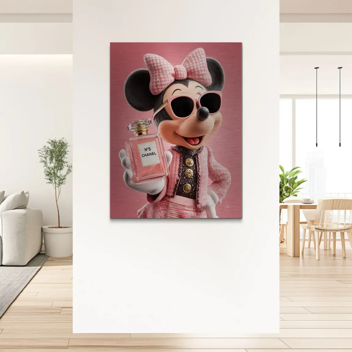 Paris Glam Minnie Maus Alu Gebürstet Bild