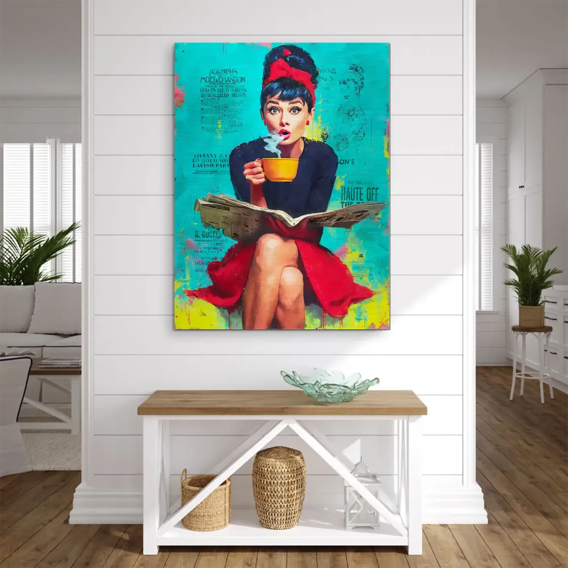Audrey News Pop Art Aludibond Gebürstet Bild INGALERIE