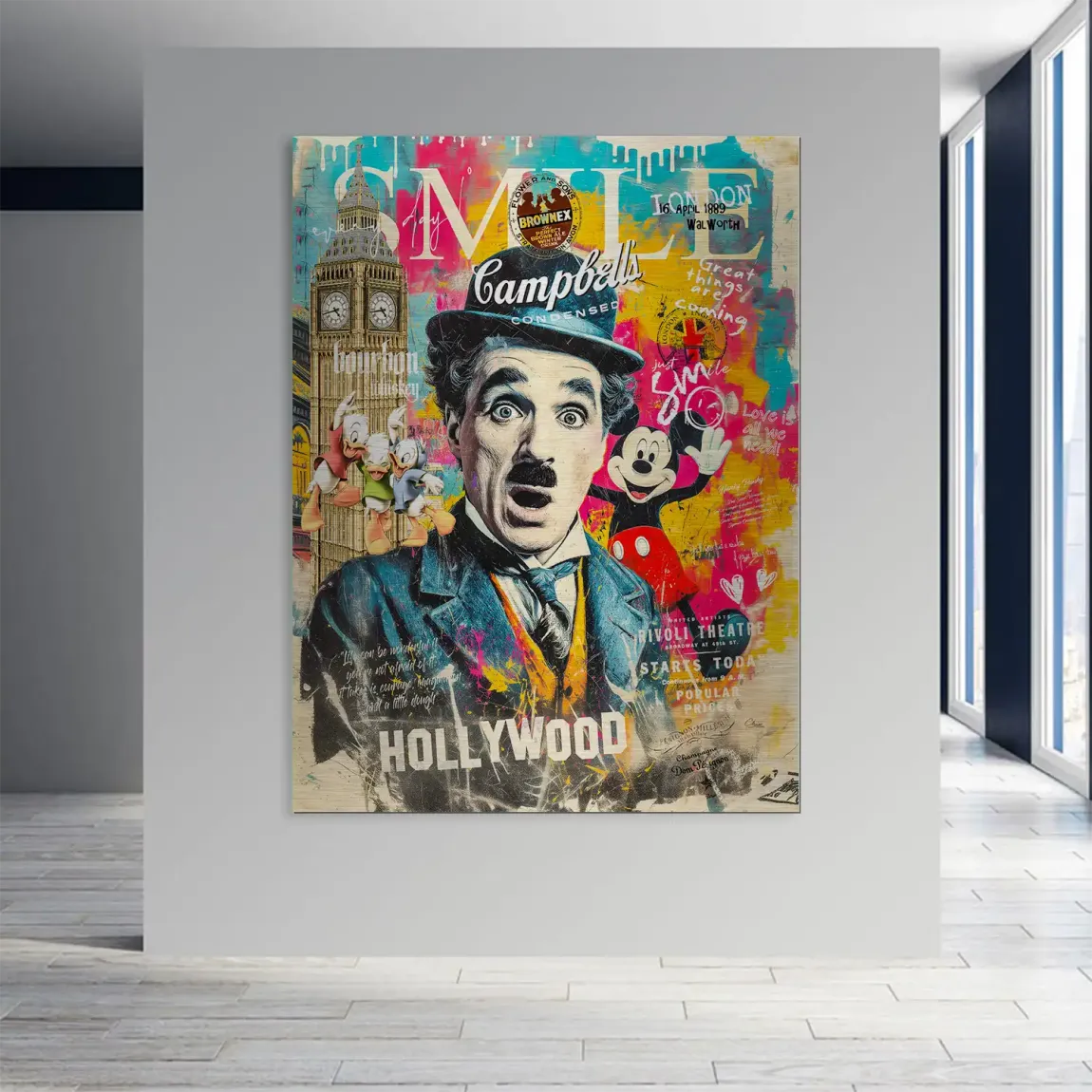 Smile Charlie & Micky Pop Art Aludibond Gebürstet INGALERIE
