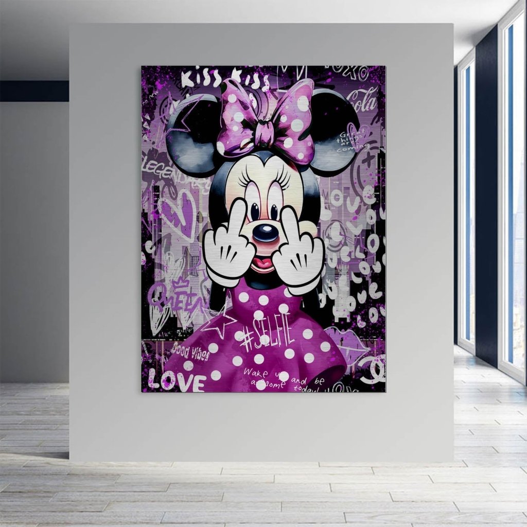 Bad Minnie Pop Art Alu Gebürstet Bild INGALERIE