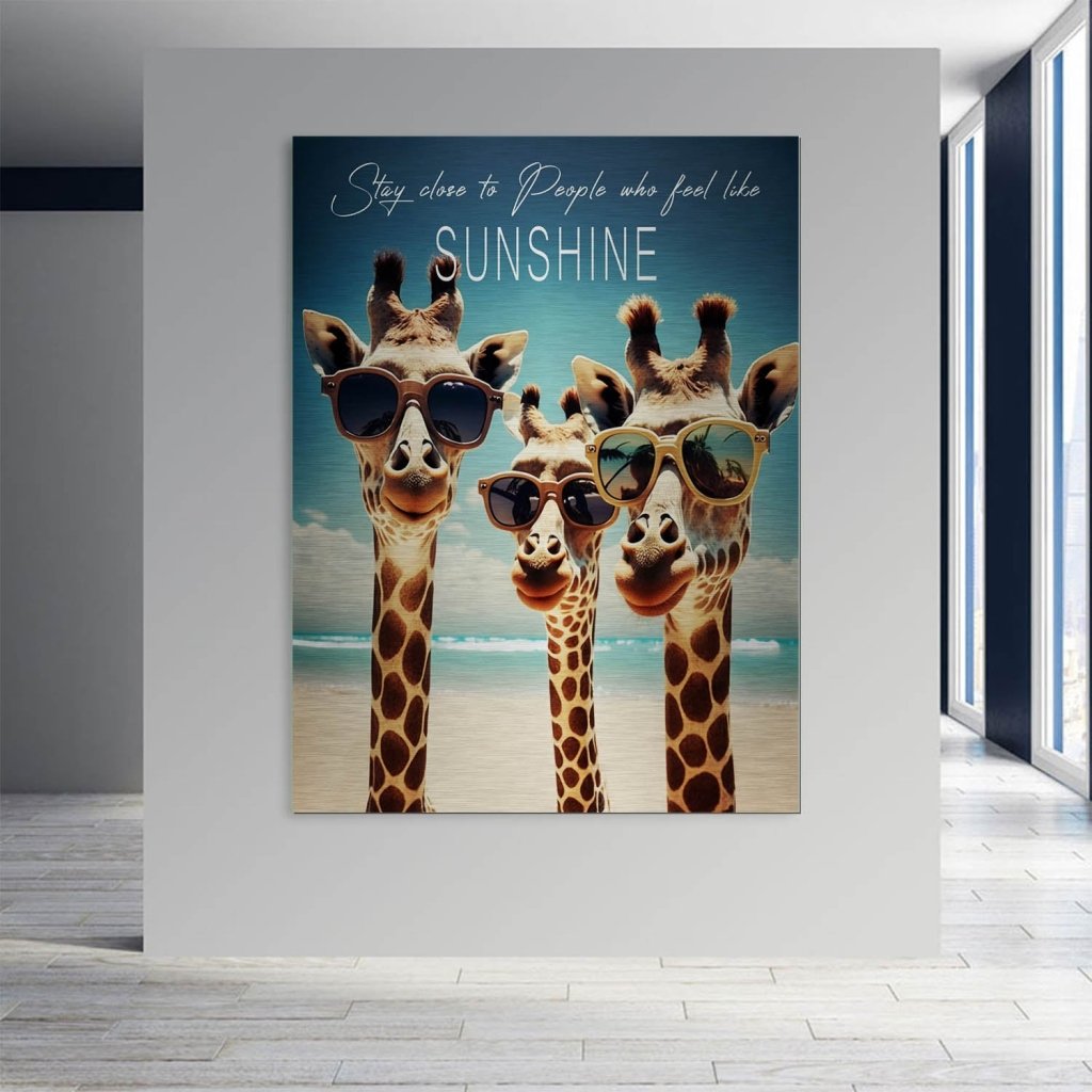 Giraffe Sunshine Aludibond Brush Bild INGALERIE