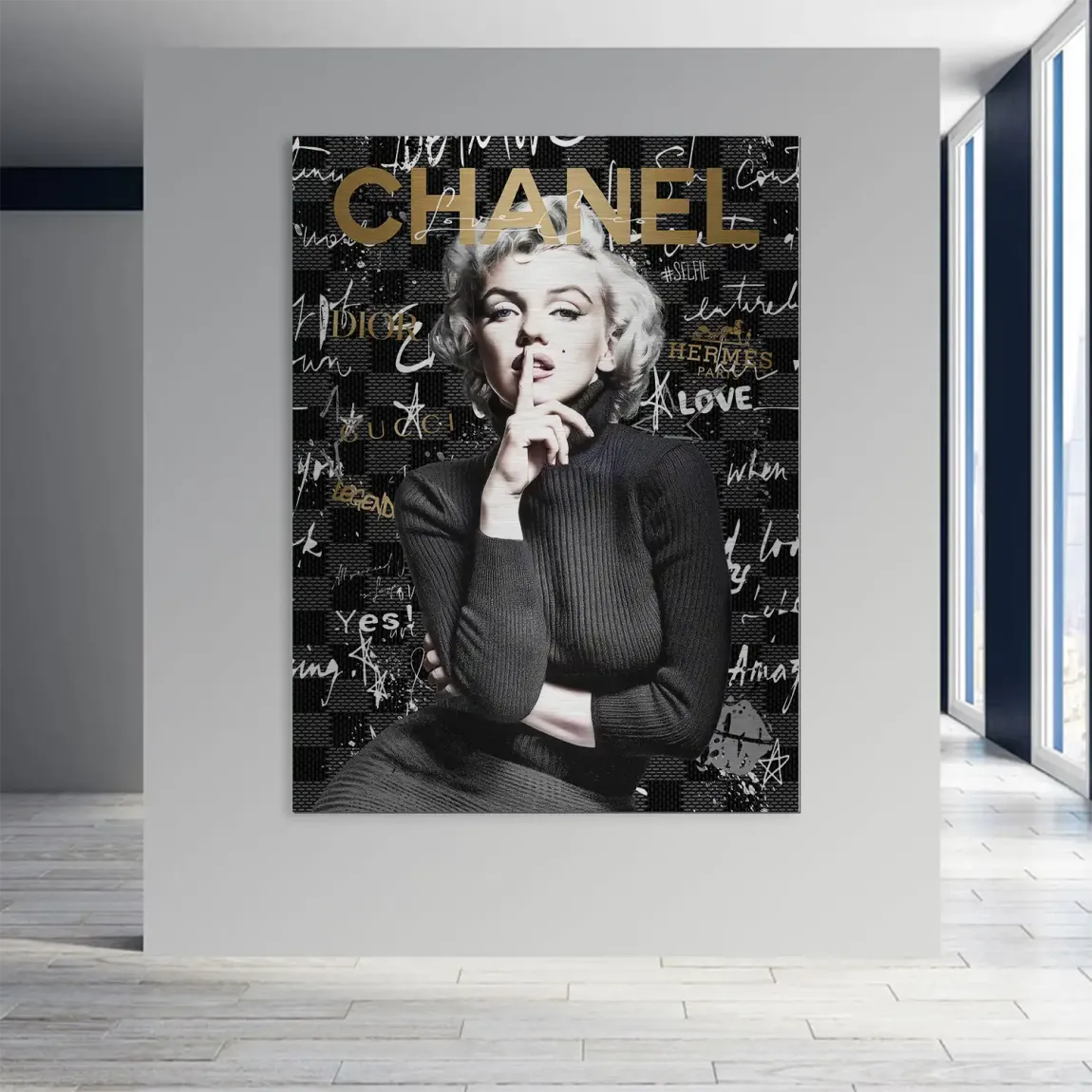 Marilyn loves Chanel Aludibond Gebürstet INGALERIE