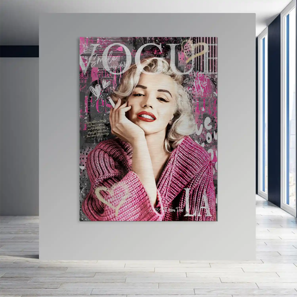 Pop Art Marilyn Monroe Vogue Alu Gebürstet INGALERIE