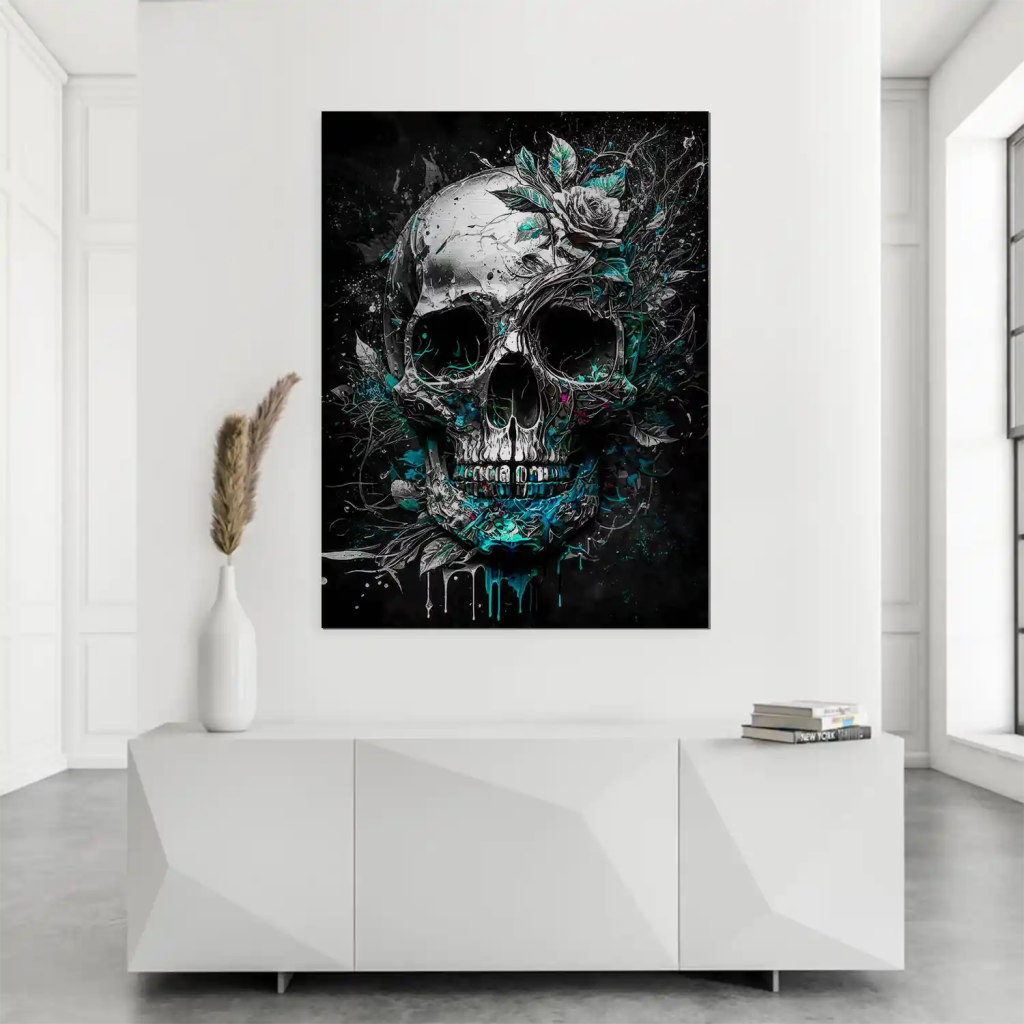 Totenkopf Silver Style Aludibond Gebürstet INGALERIE