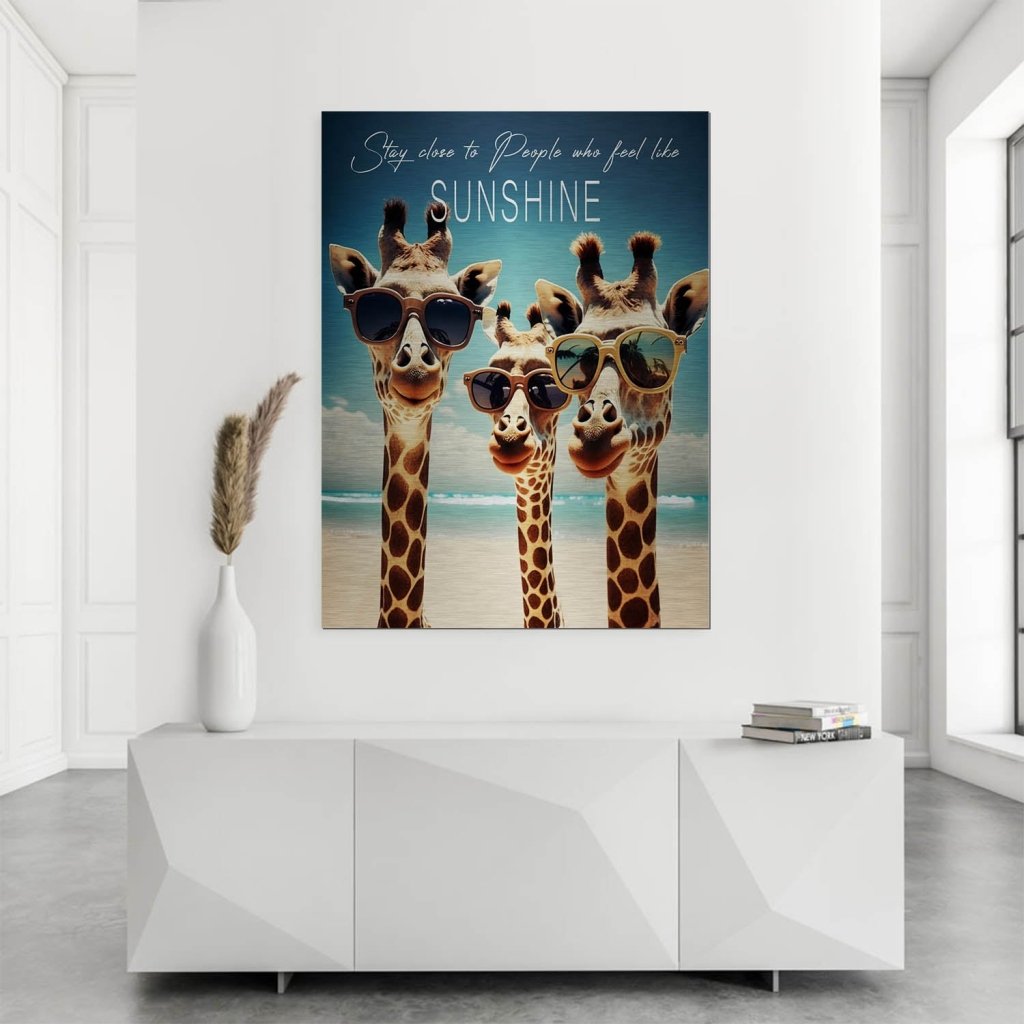 Giraffe Sunshine Aludibond Brush Bild INGALERIE