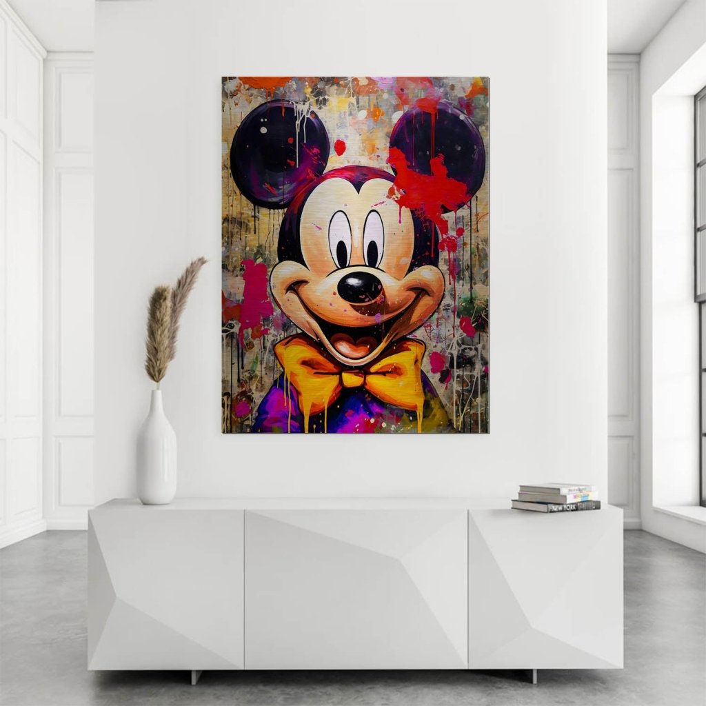 Micky Maus Abstrakt Style Aludibond Gebürstet INGALERIE