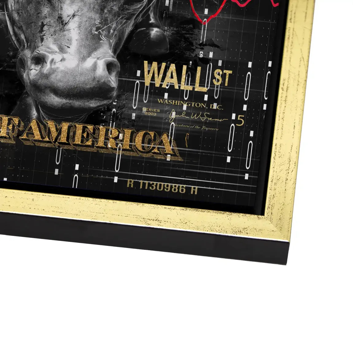Dagobert Duck Wallstreet Black Gold Alu Dibond Bild