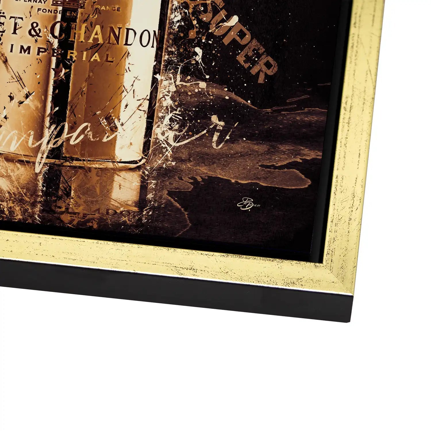 Champagner Retro Style AluDibond Bild INGALERIE
